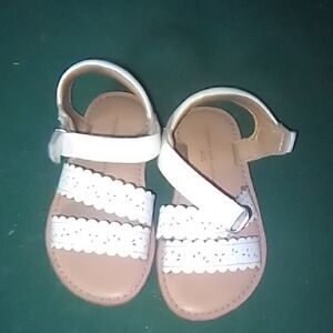 White And Tan Toddler Girls Sandals